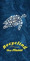 OUT OF STOCK Indigo and yellow Turtle Towel Made of Recycle Plastic Bottles